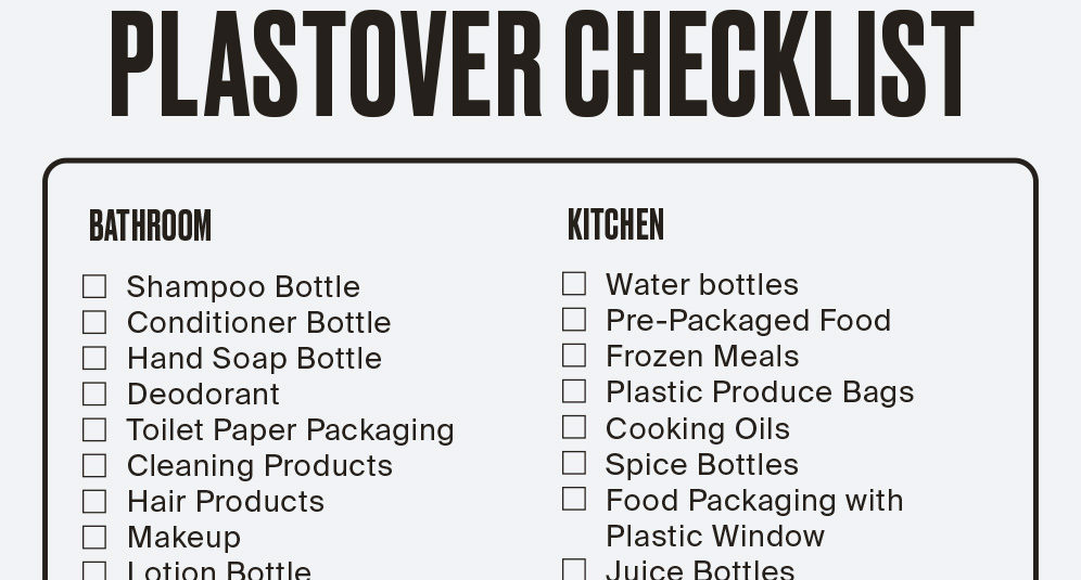 Plastic Plastover Passover checklist
