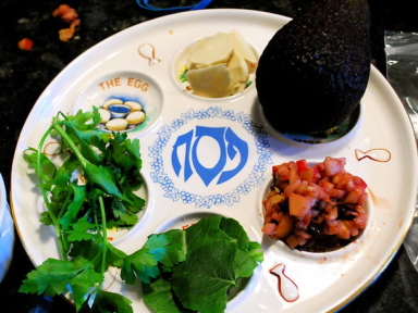 Seder Plate with Avocado