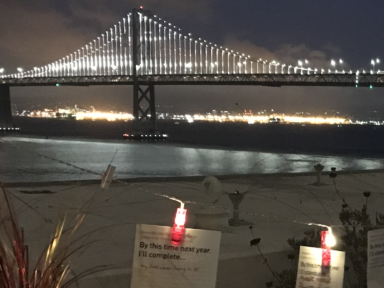 Image of the Bay Bridge Lit Up