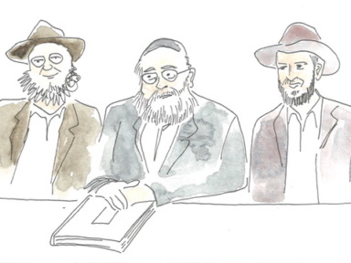 Watercolor of Rabbis