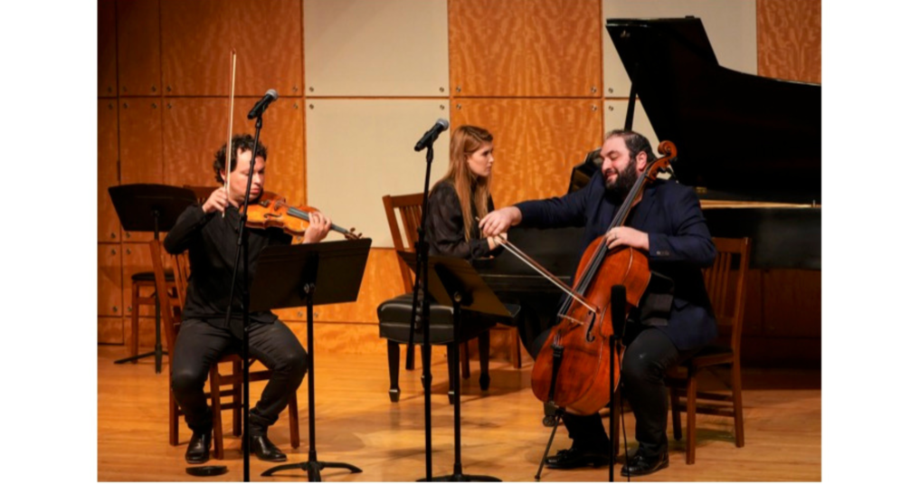 Yevgeny Kutik, Marika Bournaki and Julian Schwarz, Photo Credit Steven Pisano