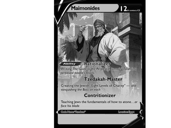 pokemon style card with torah character