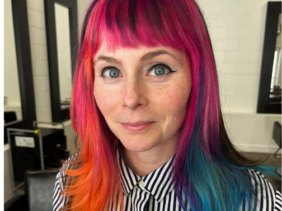 Woman with colored hair