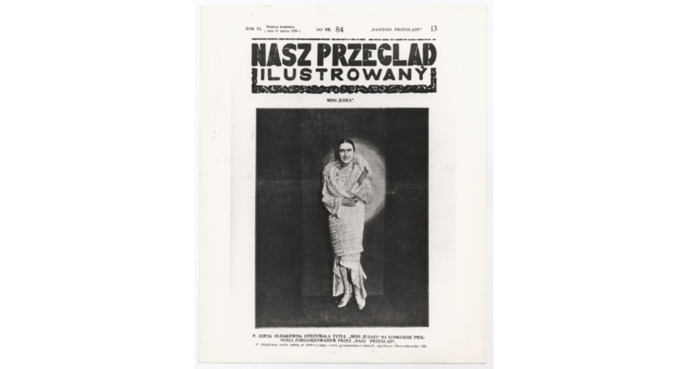 Zofja Oldak, winner of the Nasz Przeglad Miss Judea Beauty Contest (Warszawa, 1929)